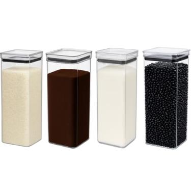 Imagem de Porta Mantimentos, 4 Potes Cozinha Organizador Alimentos 2,1 Litros