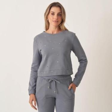 Imagem de Blusa Moletom Crooped Moletom Com Tachas-Feminino