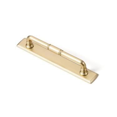 Imagem de Goo-Ki Puxadores de armário com placa traseira/base 5,04" (128 mm) c-c - pacote com 2 puxadores de cozinha de bronze champanhe com espaçador ferragem de barra de liga de zinco