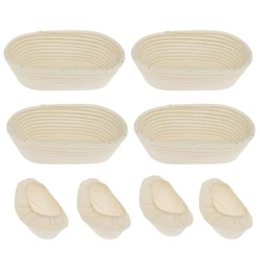 Imagem de Cesta oval à prova de pão, suprimentos feitos à mão para assar pão de fermento com pano à prova de água, cesta de pão para padeiros profissionais e domésticos
