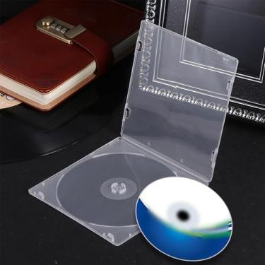 Imagem de Pacote com 5 estojos transparentes para CD Jewel - Capa de reposição transparente em PP, resistente, 26 g