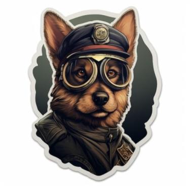 Imagem de Adesivos de Animais Kawaii para Quarto Infantil Cães Pastores e Yorkshire Decorativa Fácil 40x40cm