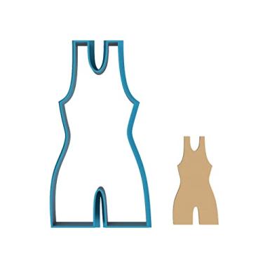 Imagem de Uniforme de luta livre - Uma blusa - elastano - luta livre escolar - esporte - arnês - jérsei - uniforme - cortador de biscoito/biscoito de açúcar/fondant/argila (1249) (10 cm)