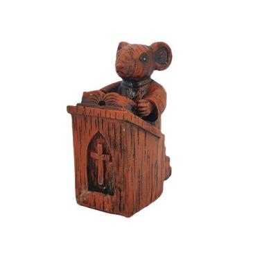 Imagem de Figura de resina: escultura, rato de igreja, animal em miniatura, Orna