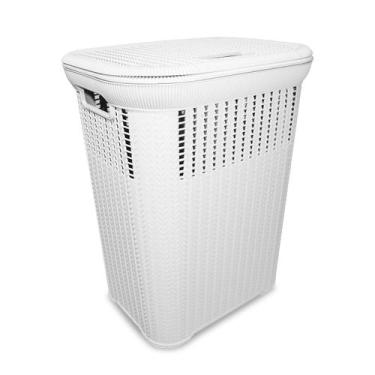 Imagem de Cesto P/ Roupa Suja RATTAN 50 Litros Lavandeira Organizador - INJEPLAS