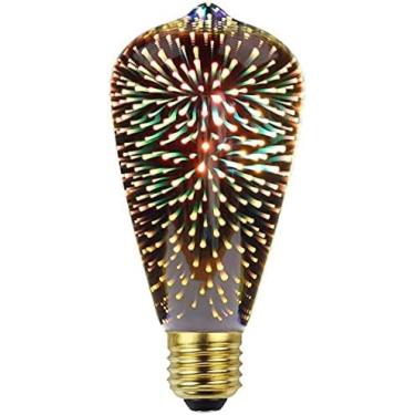 Imagem de Lâmpada de fogo de artifício 3D, lâmpada LED E27 AC 85-220V 4W G95 Retro Edison Starry para decoração de Natal (ST64)