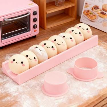 Imagem de 1 conjunto de moldes para bolo, cortador de biscoito redondo, faça você mesmo, casa, festa, casamento, sobremesa, utensílios para assar (rosa)