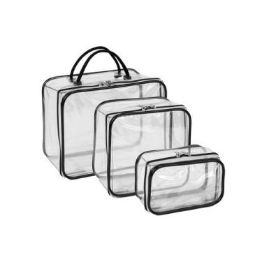 Imagem de Kit 3 Pçs Necessaries Impermeável Transparente com Zíper - Lace Brazil