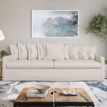 Imagem de Sofá Living Laguna 2,80m Com Capa Removível Lavável Cor Marfim 2250