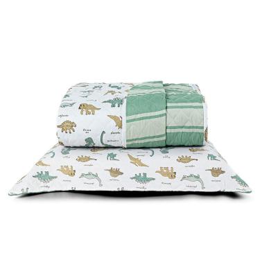 Imagem de Kit Cobre Leito Solteiro Infantil Dinossauros 4 Peças Micropercal 200 Fios