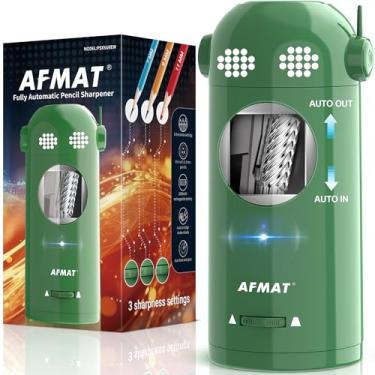 Imagem de AFMAT Apontador de lápis elétrico PSX5EW totalmente automático, apontador de lápis robô para lápis de 7 a 11,5 mm, apontador mãos-livres recarregável para casa, escritório, sala de aula, funciona a