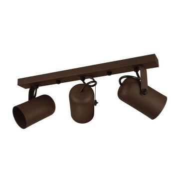 Imagem de Luminária Teto Trilho 3 Spots Direcionáveis Luxo Marrom 1273