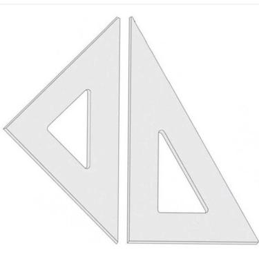 Imagem de Par De Esquadros Desenho Técnico 32Cm-Fenix