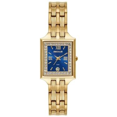 Imagem de Relógio Seculus Feminino Ref: 44288lpsvda2 Retangular Aço Dourado