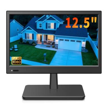 Imagem de Jexiop Monitor de segurança de 12,5 polegadas, monitor pequeno com alto-falante, controle remoto/HDMI/VGA/BNC/RCA interfaces para casa | Escritório | Vigilância de armazém | RV