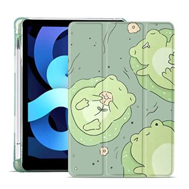 Imagem de MAYCARI Linda capa de sapo para iPad Pro 11 polegadas 2018/2020/2021 com suporte de lápis, capa protetora fofa para iPad de 3ª geração com parte traseira de TPU macia, dormir/acordar automática para meninas e mulheres