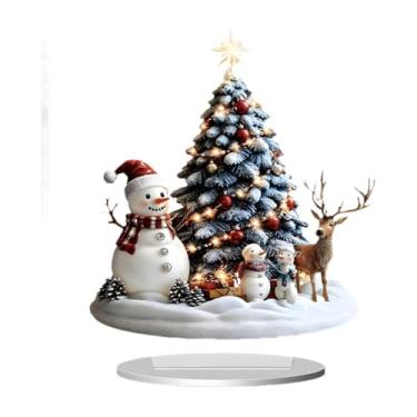 Imagem de UGPLM Decoração de Natal 2D, enfeite de mesa, decoração de mesa, peça decorativa artesanal, arte 2D para de mesa e quarto, Style D
