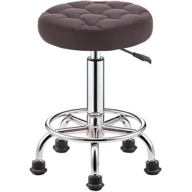 Imagem de Cadeira de jantar moderna para sala de maquiagem, cadeira de jantar ajustável, banco redondo confortável de rotação, uso doméstico, vestiário, lounge, loja de roupas, banco de maquiagem (cor: A10