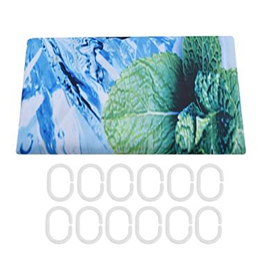 Imagem de Cortina de banheiro com ganchos, cortina de chuveiro suspensa elástica, cores brilhantes e imagens claras, material de fibra de poliéster, resistente e antirugas, ideal para banheira doméstica (180