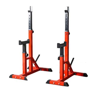 Imagem de Suporte ajustável para agachamento com barra dividida, suporte para musculação, academia, halterofilismo, suporte de peso, carga 200 kg, 1 par vermelho