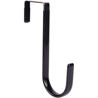 Imagem de Tnyvm Gancho de guirlanda preta, guirlanda de outono com rolamento forte, decorações de Natal, Halloween, guirlanda de aço carbono, gancho de porta de 12,7 cm de altura