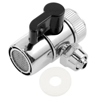 Imagem de FINBe Válvula de desvio de torneira, acessório universal de 9,5 mm para purificadores de água, válvula de interruptor de torneira de pia de banheiro adequada para conexão a lava-louças de bancada ou