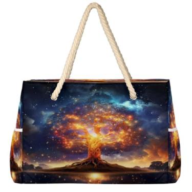 Imagem de hongjinglin Bolsa de praia grande, leve, dobrável, amor, autismo, colorida, bolsa de ombro para piscina, Cor 7, Large