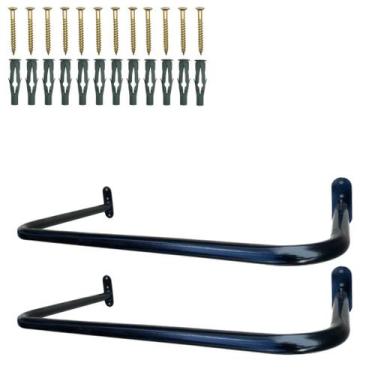 Imagem de Duas Araras Cabideiros 60cm Fixas De Parede Closet Loja - STEEL PRIME,