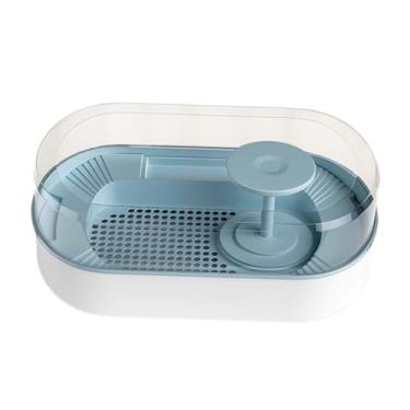 Imagem de Bothyi Tanque de tartaruga Aquário Habitat de répteis Anfíbios Terrapin Lago Rampa de aquecimento Decoração de criação Caixas de tartaruga Habitat de, Azul acinzentado