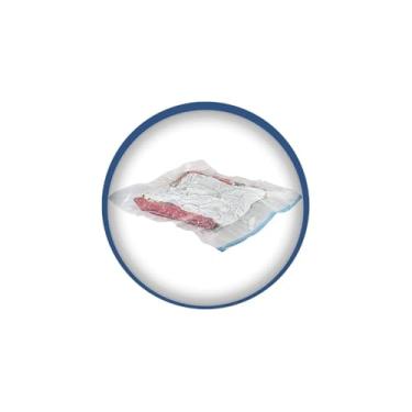 Imagem de Saco Organizador a Vácuo M, 60x80cm, PVC Transparente, Redução de Volume 80%, com Zíper Hermético, 1 Unidade