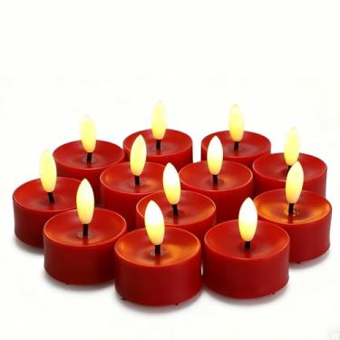 Imagem de CANDLE CHOICE Luzes de chá sem chamas operadas por bateria, pavio preto realista, cintilante, LED, velas de tealight, mesa de casamento, centros de mesa, decoração de Natal, Halloween, pilhas