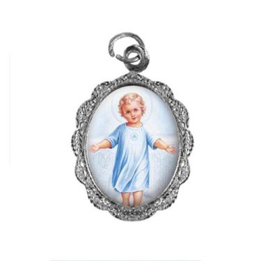 Imagem de 100 Medalhas de Alumínio Menino Jesus Resinada - Mod 1 - SJO Artigos R