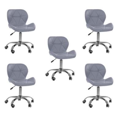 Imagem de Cadeira Office Eiffel Slim Oficial Giratória - Oficial Webshop, Cinza,