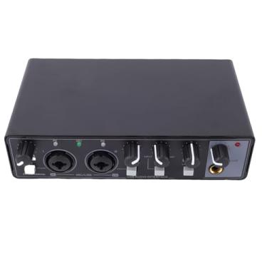 Imagem de Diydeg Interface de áudio USB C, Placa de Som Profissional de 24 Bits 192kHz Com Pré-amplificador Transparente e Entrada Hi Z para Gravação de Guitarra de PC para Músicos de (Preta)