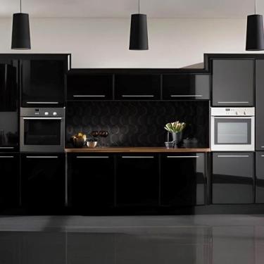 Imagem de Adesivo Preto Brilho Envelopamento Decoração Móveis 3m x 50cm - BG ADE