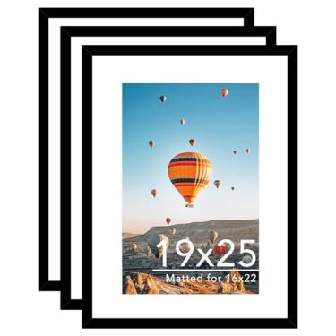 Imagem de JCJMY Porta-retrato de 48 x 63 cm com 40 x 56 cm, conjunto de 3 unidades, 40 x 56 cm com tapete ou 48 x 63 cm sem tapete, moldura grande para pôster 48 x 65 cm com acrílico, pacote com 3, preto