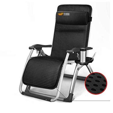 Imagem de LMJYU Conjunto de 1 cadeiras de gravidade zero com travesseiro e suporte de copos, cadeiras dobráveis reclináveis ajustáveis para terraço, praia, quintal