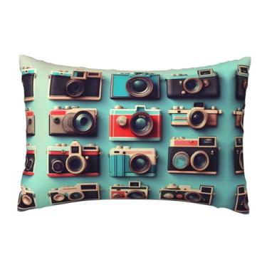 Imagem de Coleção de câmera retrô descolada impressa sala de estar primavera fazenda fronha de travesseiro corporal para decoração de férias em casa