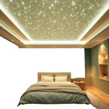 Imagem de Kit Fibra Ótica Estrelado Branco 50 Pontos Teto - Projeto De Iluminaçã