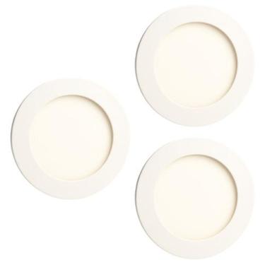 Imagem de 3 Painel Led Embutir Redondo Branco Quente 3000K 6W Bivolt - Avant