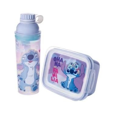 Imagem de Kit Garrafa Vip 660 Ml + Marmita 850 Ml Stitch Disney - Plasutil