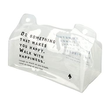 Imagem de CUOFYUNL Suporte de caixa de tecido transparente à prova d'água dobrável portátil para rosto Toalha moldura para carro Banheiro escritório