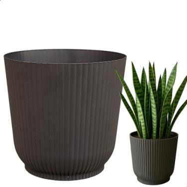 Imagem de Cachepô Talin Preto 1,5L 14cm x 13cm de Polipropileno Duro e Resistente, Compativel com Sistema Autoirrigável - Vaso Decorativo Elegante para Plantas - Top Garden