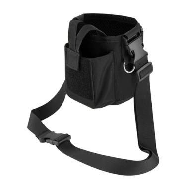 Imagem de MotiveTech Bolsa porta-garrafa de água com alça de ombro ajustável para mochilão, Preto