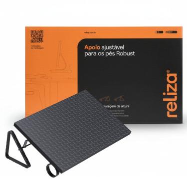 Imagem de Descanso de Pé Ergonômico Reliza Robust NR17 Ajustável 3 Níveis Postura Correta