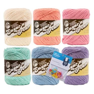 Imagem de Lily Sugar n Cream Yarn, Pastel Solids, Pacote com 6 marcadores de ponto Bella's Crafts