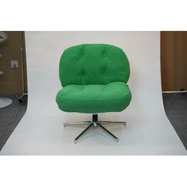 Imagem de Cadeira de Lazer Giratória Sem Braço Double S Leisure, Assento Confortável em Tecido Soft (Verde Esmeralda) - Decorativa para Sala de Estar