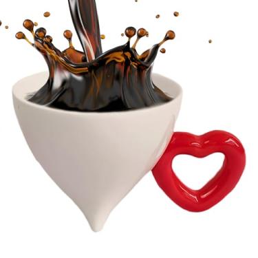 Imagem de Canecas De Café Fofas - 120ml Pega Em Coração Formato Cónico - Canecas Divertidas Pequenas Para Bebidas - Para Mulheres Meninas Aniversário Dos Namorados Casa Escritório Viagem