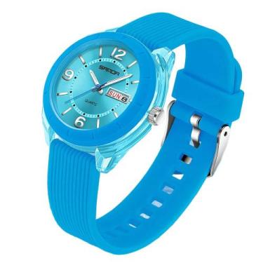 Imagem de Relógio Casual com Luz Noturna, Calendário, Quartzo - - Sanda, Azul