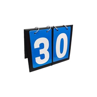 Imagem de pson Flipper de placar de mesa portátil, marcador de pontuação multiesportivo para basquete, tênis, badminton e jogos de mesa (2 dígitos, azul)